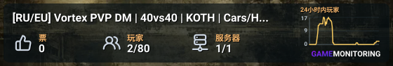 [RU/EU] Vortex PVP DM | 40vs40 | KOTH | Cars/Heli 3PP | 1PP - PVP